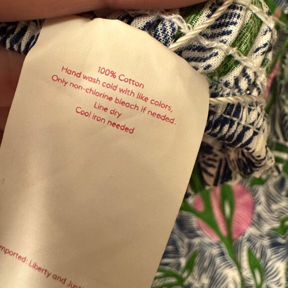 NWT Liberty & Justice Midi Dress Small Pink Green Tropical Resort Vacation - Picture 11 of 11